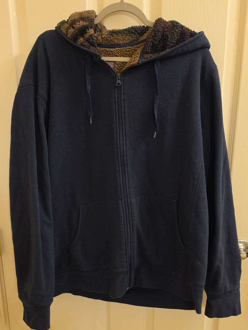 Northwest Territory Men’s Navy Zip-Up Hoodie - Sherpa Lined